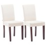 Lot de 2 chaises de salle à manger Ina tissu cappuccino