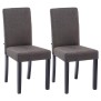 Lot de 2 chaises de salle à manger Ina tissu noir