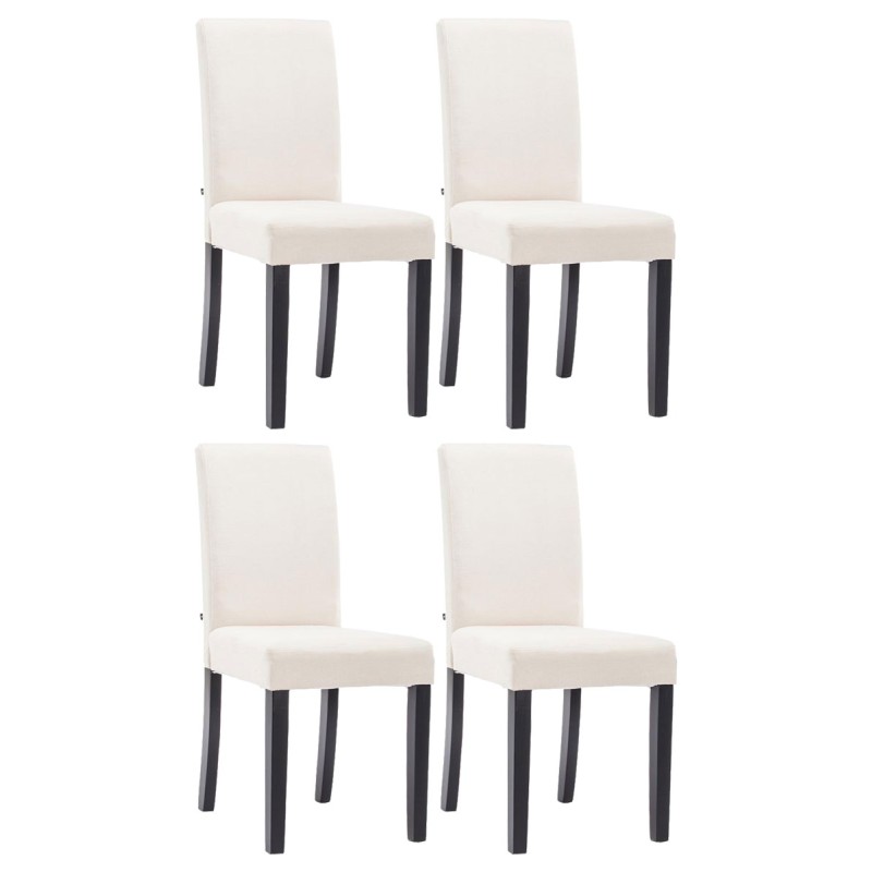 Lot de 4 chaises de salle à manger Ina tissu noir