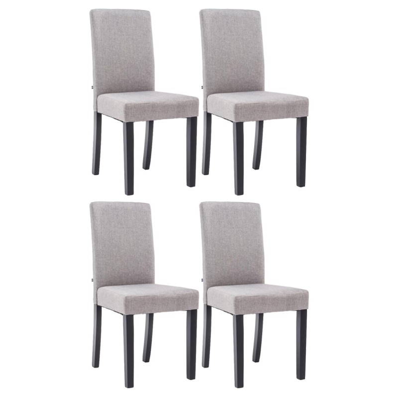 Lot de 4 chaises de salle à manger Ina tissu noir