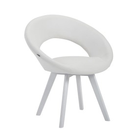 Chaise Beck simili cuir blanc