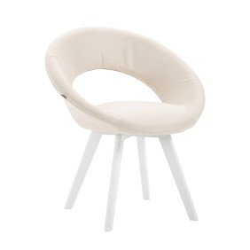 Chaise Beck tissu blanc