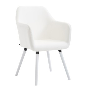 Chaise Picard V2 cuir artificiel blanc