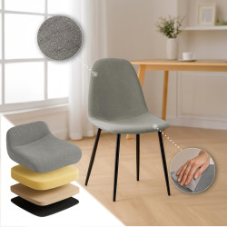 Chaise de salle à manger Napier en tissu gris clair