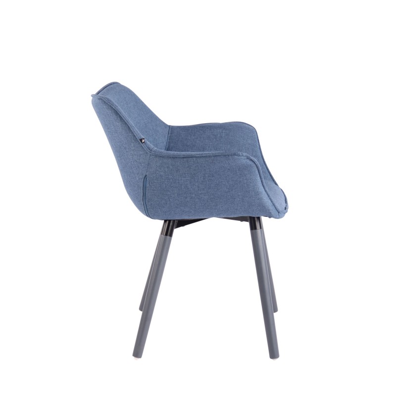 Chaise de salle à manger Zack V2 en tissu gris