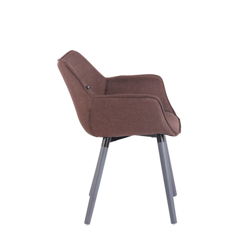 Chaise de salle à manger Zack V2 en tissu gris