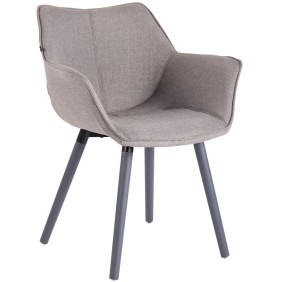 Chaise de salle à manger Zack V2 en tissu gris