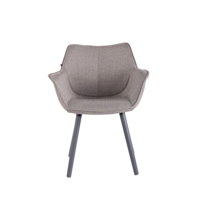 Chaise de salle à manger Zack V2 en tissu gris