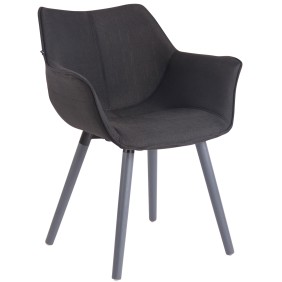 Chaise de salle à manger Zack V2 en tissu gris