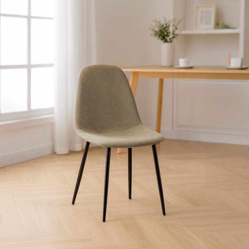 Chaise de salle à manger Napier, tissu taupe