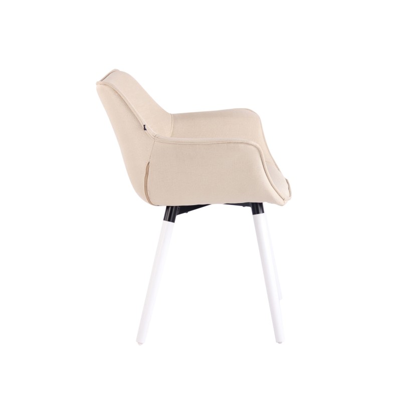 Chaise de salle à manger Zack V2 tissu blanc