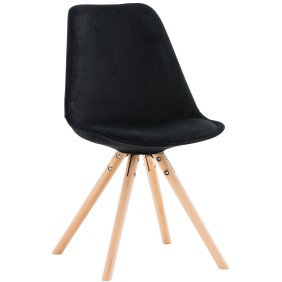 Chaise Pegleg velours rond naturel