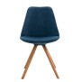 Chaise en velours pegleg ronde noyer