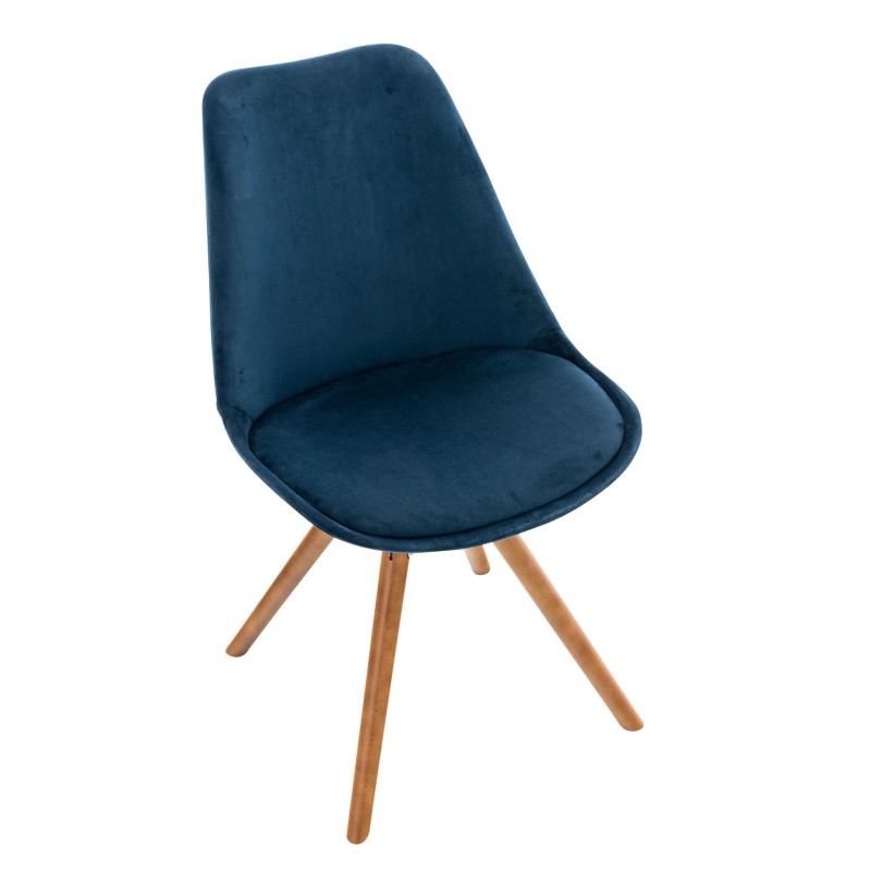 Chaise en velours pegleg ronde noyer