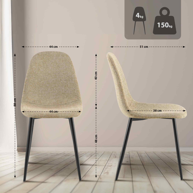 Chaise de salle à manger Napier en tissu taupe