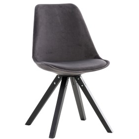 Chaise carrée en velours Pegleg noir