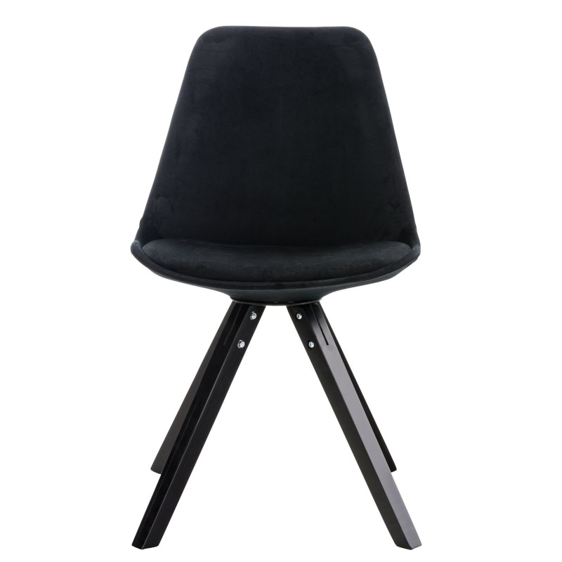 Chaise carrée en velours Pegleg noir