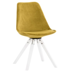 Chaise Pegleg Velours Carrée blanc