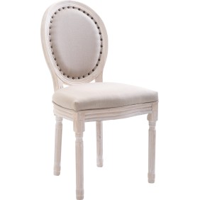 Chaise Lorient tissu blanc antique