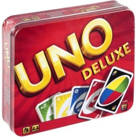 Mattel Games - Uno Deluxe - Jeu de Cartes Famille  - 2 a 10 joueurs - Des 7 ans