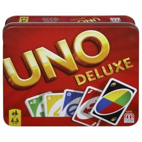 Mattel Games - Uno Deluxe - Jeu de Cartes Famille  - 2 a 10 joueurs - Des 7 ans