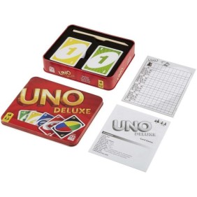 Mattel Games - Uno Deluxe - Jeu de Cartes Famille  - 2 a 10 joueurs - Des 7 ans