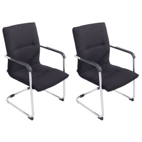 Lot de 2 chaises visiteur Seattle tissu