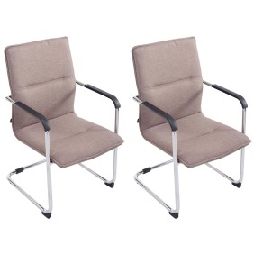 Lot de 2 chaises visiteur Seattle tissu