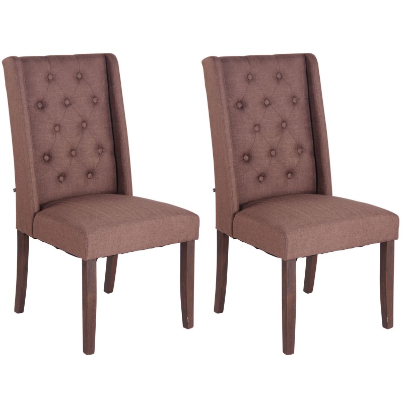 Lot de 2 chaises de salle à manger Malea en tissu antique