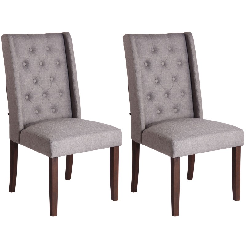 Lot de 2 chaises de salle à manger Malea en tissu antique