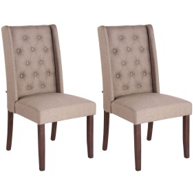 Lot de 2 chaises de salle à manger Malea en tissu antique