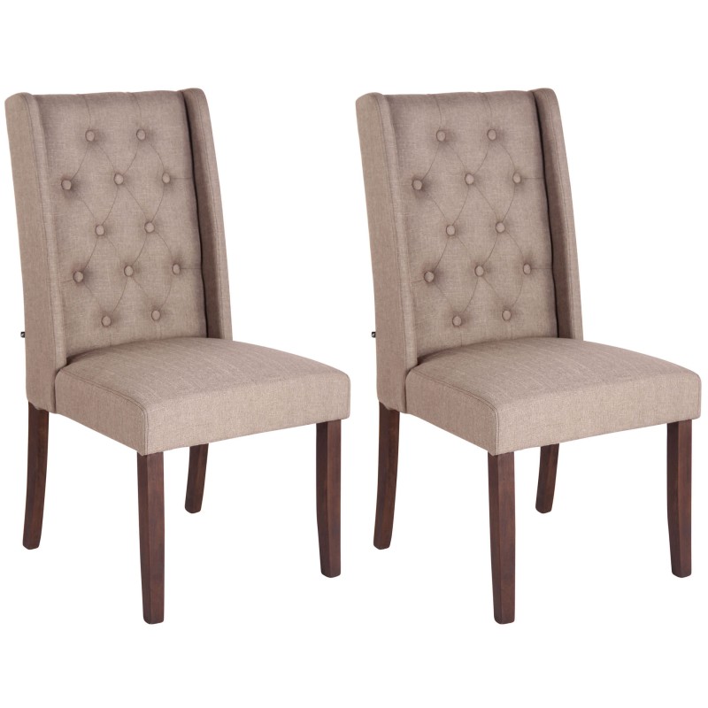 Lot de 2 chaises de salle à manger Malea en tissu antique