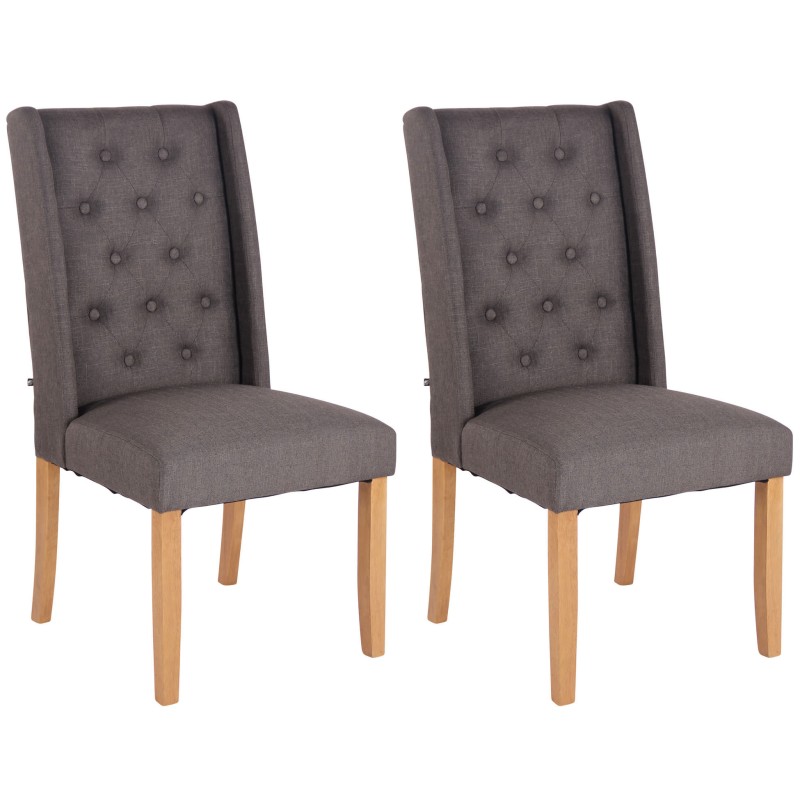 Lot de 2 chaises de salle à manger Malea tissu antique clair