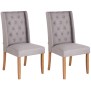 Lot de 2 chaises de salle à manger Malea tissu antique clair