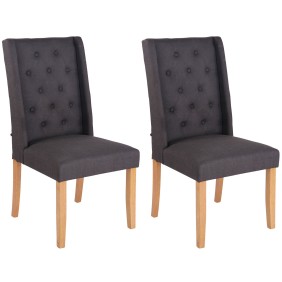 Lot de 2 chaises de salle à manger Malea tissu antique clair