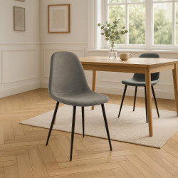 Chaise de salle à manger Napier Vintage, similicuir gris foncé