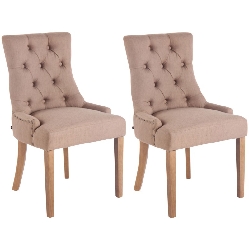 Lot de 2 chaises de salle à manger Aberdeen tissu antique clair