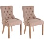 Lot de 2 chaises de salle à manger Aberdeen tissu antique clair