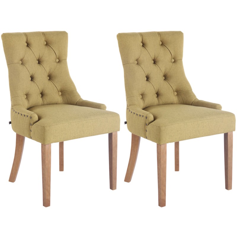 Lot de 2 chaises de salle à manger Aberdeen tissu antique clair