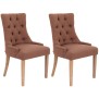 Lot de 2 chaises de salle à manger Aberdeen tissu antique clair