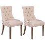 Lot de 2 chaises de salle à manger Aberdeen tissu antique clair