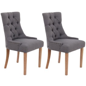 Lot de 2 chaises de salle à manger Aberdeen tissu antique clair