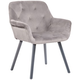 Chaise de salle à manger Cassidy velours gris