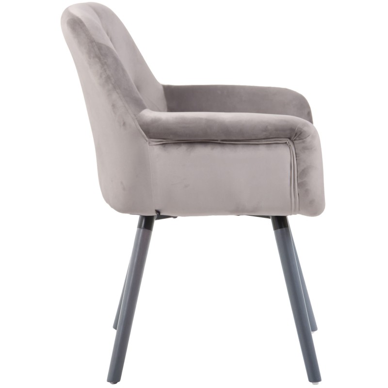 Chaise de salle à manger Cassidy velours gris