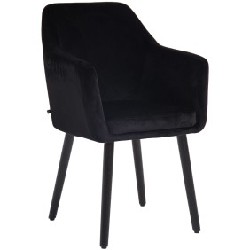 Chaise de salle à manger Utrecht velours noir