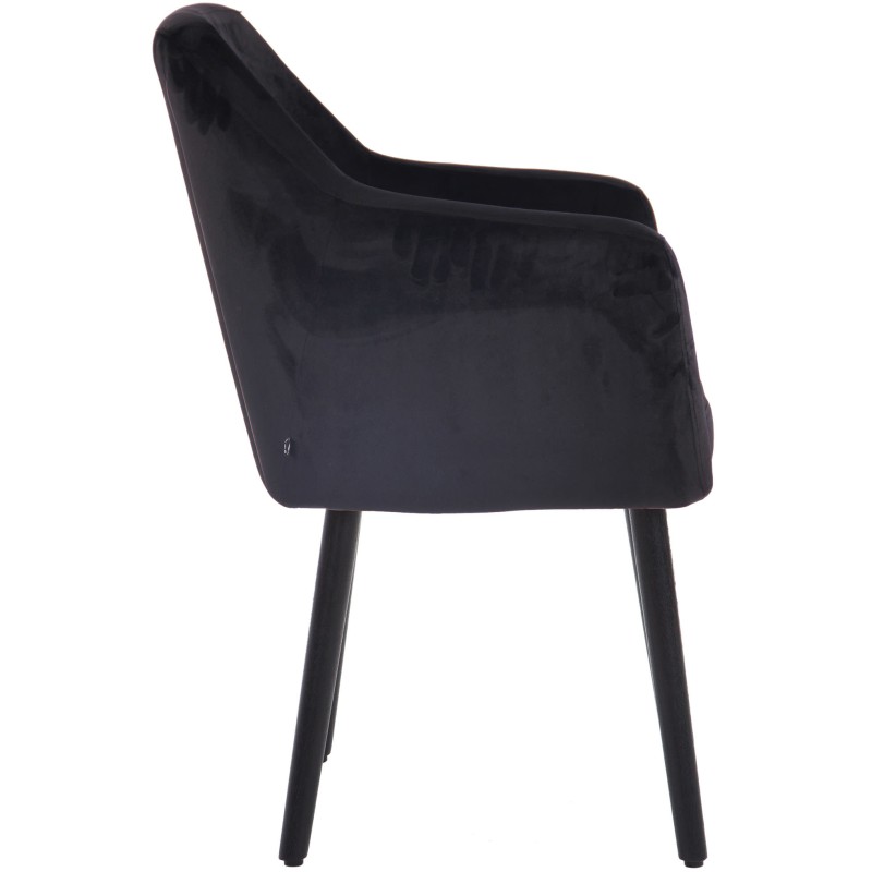 Chaise de salle à manger Utrecht velours noir