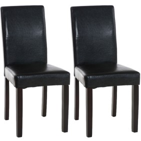 Lot de 2 chaises de salle à manger Ina marron foncé