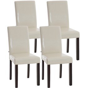 Lot de 4 chaises de salle à manger Ina marron foncé