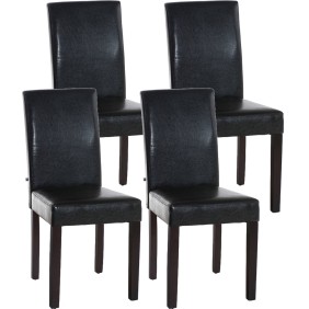 Lot de 4 chaises de salle à manger Ina marron foncé