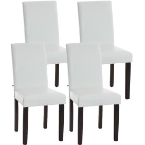 Lot de 4 chaises de salle à manger Ina marron foncé